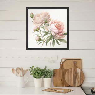 Weich rosafarbene Peach Peonies Square Poster