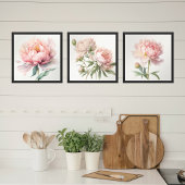 Weich rosafarbene Peach Peonies Square Poster