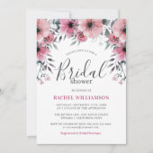 Weich rosafarbene Wasserfarbe Brautparty Einladung (Vorderseite)