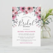 Weich rosafarbene Wasserfarbe Brautparty Einladung (Stehend Vorderseite)