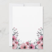 Weich rosafarbene Wasserfarbe Brautparty Einladung (Rückseite)