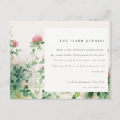 Weich rosafarbener Blumengarten Hochzeitsdetails Begleitkarte (Vorderseite)
