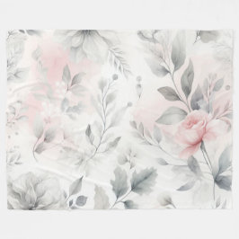 Weich rosafarbener Floral Wash Fleecedecke