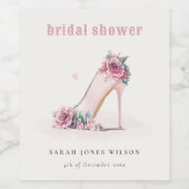 Weich rosafarbenes Brautparty mit hohen Absätzen Weinetikett (Einzelnes Label)