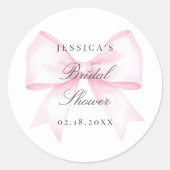 Weich rosafarbenes Brautparty mit schwarzem Ribbon Runder Aufkleber (Vorderseite)