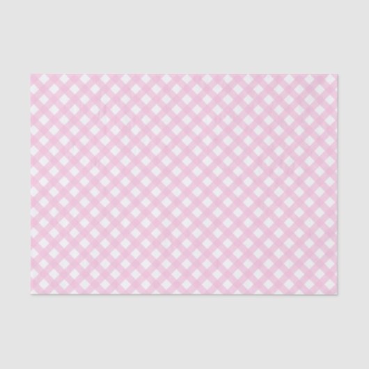 Weich rosafarbenes Gingham Pattern-Gewebe Seidenpapier (Vorderseite)