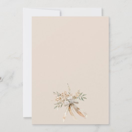 Weich-Rose Bloral Bridal Dress Brautparty Einladung (Rückseite)