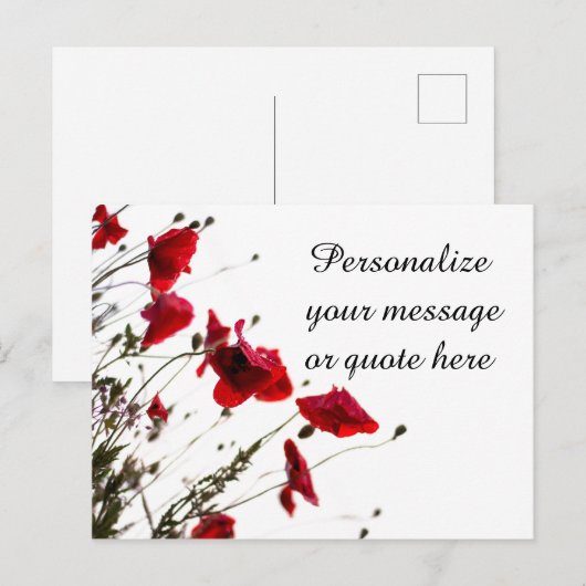 Weich rote Blume mit persönlicher Nachricht oder Z Postkarte (Vorne/Hinten)