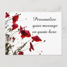 Weich rote Blume mit persönlicher Nachricht oder Z Postkarte