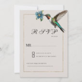 Weich schattige goldfarbene Kolibri-UAWG Einladung (Vorderseite)