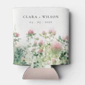 Weich subtile Pink Wasserfarbe Blumengarten Hochze Dosenkühler (Rückseite)