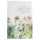Weich subtile Pink Wasserfarbe Blumengarten Hochze Mittlere Geschenktüte (Vorderseite)