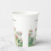 Weich subtile Pink Wasserfarbe Blumengarten Hochze Pappbecher (Links)
