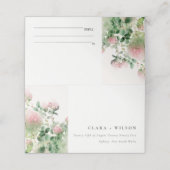 Weich subtile Pink Wasserfarbe Blumengarten Hochze Platzkarte (Außenseite Aufgefaltet)