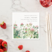 Weich subtile Pink Wasserfarbe Blumengarten Hochze Serviette (Beispiel)