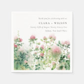 Weich subtile Pink Wasserfarbe Blumengarten Hochze Serviette (Vorderseite)