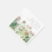 Weich subtile Pink Wasserfarbe Blumengarten Hochze Serviette (Ecke)