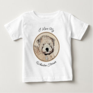 Weich überzogene Drahtgitter Terrier Malerei Origi Baby T-shirt