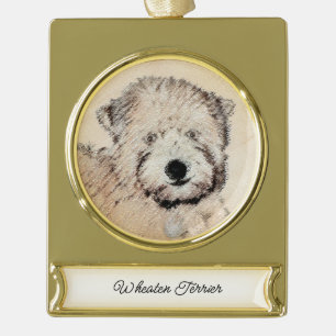 Weich überzogene Drahtgitter Terrier Malerei Origi Banner-Ornament Gold