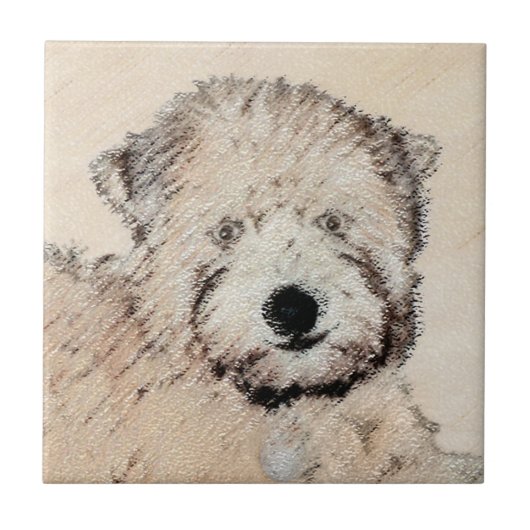 Weich überzogene Drahtgitter Terrier Malerei Origi Fliese (Vorderseite)