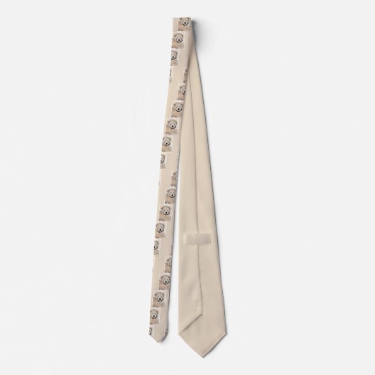 Weich überzogene Drahtgitter Terrier Malerei Origi Krawatte (Rückseite)