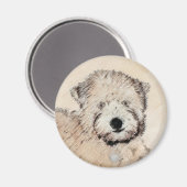 Weich überzogene Drahtgitter Terrier Malerei Origi Magnet (Vorderseite/Rückseite)