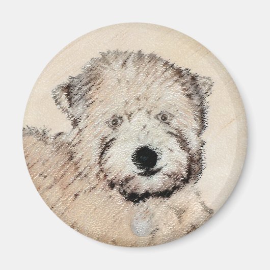 Weich überzogene Drahtgitter Terrier Malerei Origi Magnet (Vorne)