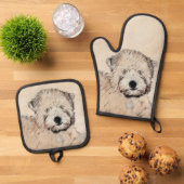 Weich überzogene Drahtgitter Terrier Malerei Origi Ofenhandschuh & Topflappen-Set (Oben Unten)