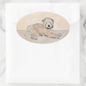 Weich überzogene Drahtgitter Terrier Malerei Origi Ovaler Aufkleber (Tasche)