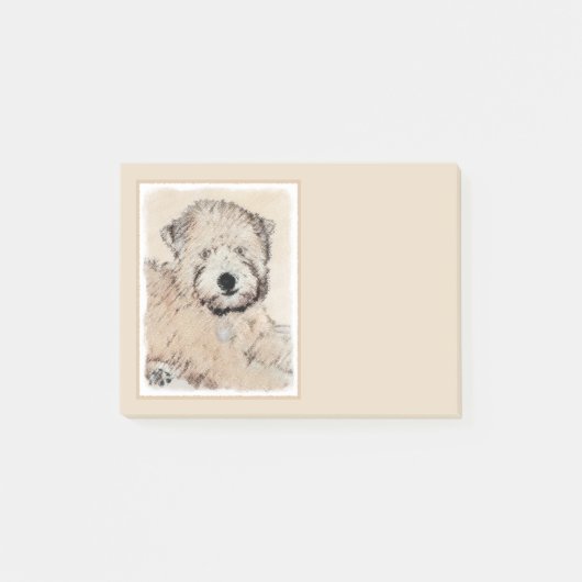 Weich überzogene Drahtgitter Terrier Malerei Origi Post-it Klebezettel (Vorderseite)