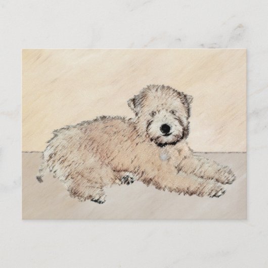Weich überzogene Drahtgitter Terrier Malerei Origi Postkarte (Vorderseite)