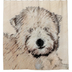 Weich überzogene Rad-Terrier-Welpe-Malerei Hunde Duschvorhang