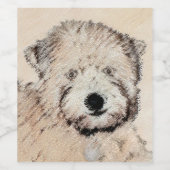 Weich überzogene Rad-Terrier-Welpe-Malerei Hunde K Weinetikett (Einzelnes Label)