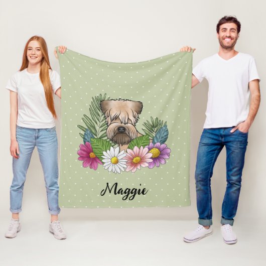Weich überzogene Radscheibe mit Blume und Namen Fleecedecke (Beispiel)