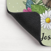 Weich überzogene Radscheibe mit Blume und Namen Mousepad (Ecke)