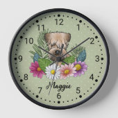 Weich überzogene Radscheibe mit Blume und Namen Uhr (Vorderseite)