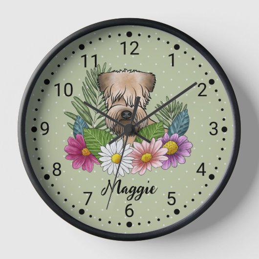 Weich überzogene Radscheibe mit Blume und Namen Uhr (Vorderseite)