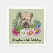 Weich überzogene Radterrasse mit Blume zum Geburts Serviette (Vorderseite)