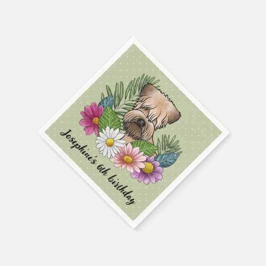 Weich überzogene Radterrasse mit Blume zum Geburts Serviette (Ecke)