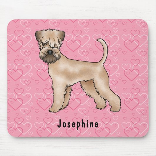 Weich überzogene, rosa Gelenke und Name Mousepad (Vorne)