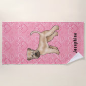 Weich überzogene, rosa Gelenke und Name Strandtuch (Vorderseite)