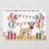 Weich überzogene Wheaten Terrier Bunte Geburtstag Einladung (Vorne/Hinten)