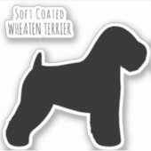 Weich überzogene Wheaten Terrier Dog Silhouette Aufkleber (Vorderseite)