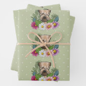 Weich überzogene Wheaten Terrier farbenfrohe Blume Geschenkpapier Set (Beispiel)