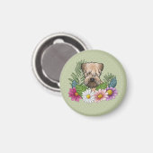 Weich überzogene Wheaten Terrier farbenfrohe Blume Magnet (Vorderseite/Rückseite)