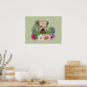 Weich überzogene Wheaten Terrier farbenfrohe Blume Poster (Küche)