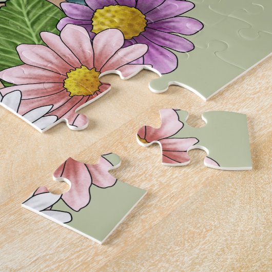 Weich überzogene Wheaten Terrier farbenfrohe Blume Puzzle (Seite)