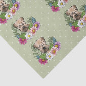 Weich überzogene Wheaten Terrier farbenfrohe Blume Seidenpapier (Ausschnitt)