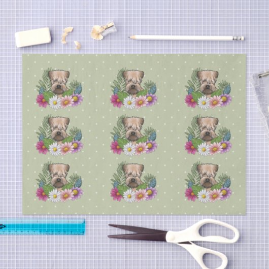 Weich überzogene Wheaten Terrier farbenfrohe Blume Seidenpapier (Handwerk)