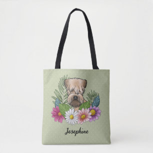Weich überzogene Wheaten Terrier farbenfrohe Blume Tasche